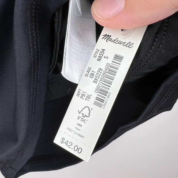 Madewell MWL Womens Form Racerback Crop Top Small Athletic Black Tank NWT - Picture 8 of 10